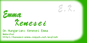 emma kenesei business card